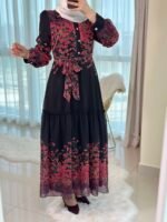 ⁦فستان مورد شيفون⁩ - الصورة ⁦2⁩