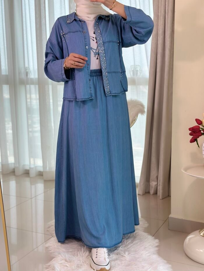 ⁦طقم تنورة طويلة تنسل⁩ - الصورة ⁦4⁩