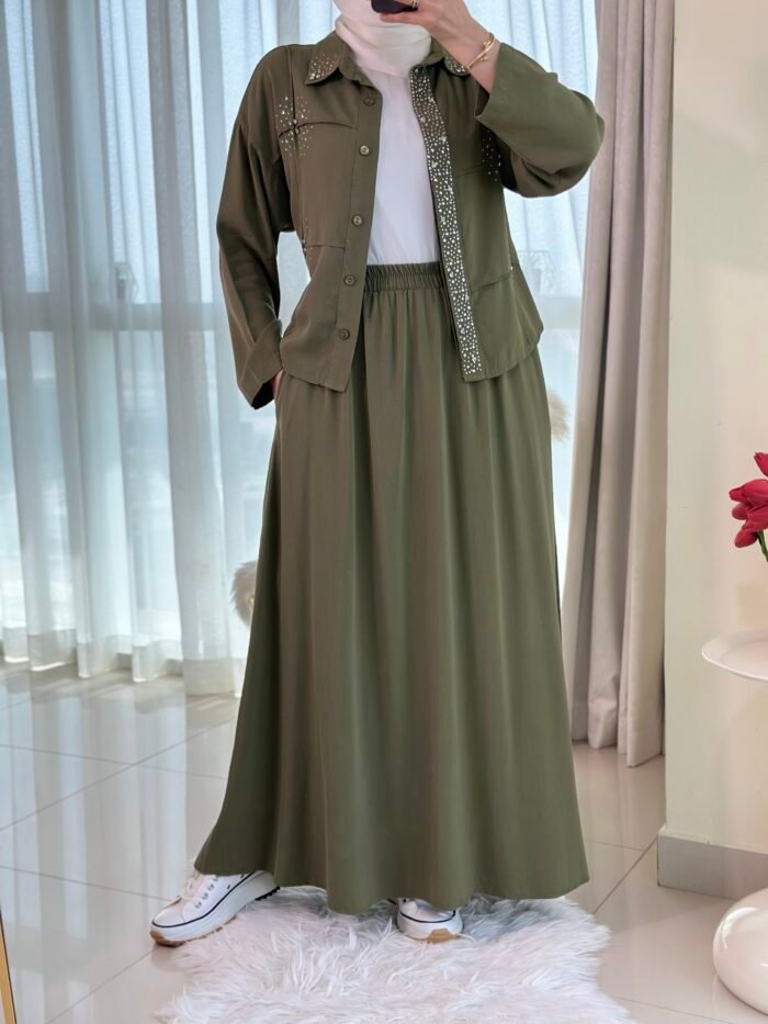 ⁦طقم تنورة طويلة تنسل⁩ - الصورة ⁦5⁩