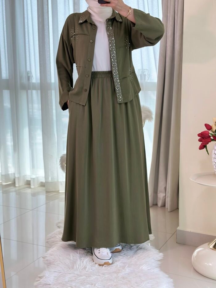 ⁦طقم تنورة طويلة تنسل⁩ - الصورة ⁦6⁩